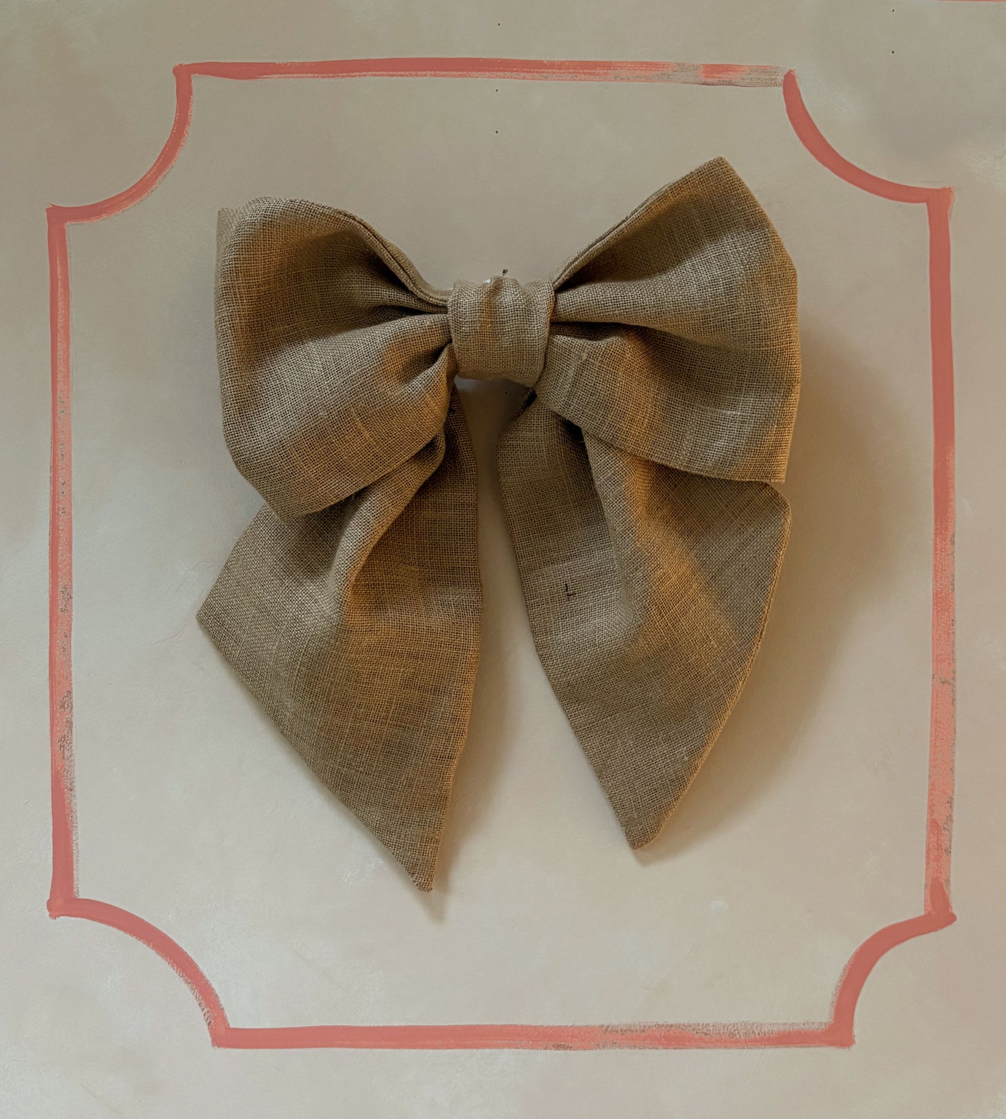 Bow Christmas tree topper, hessian