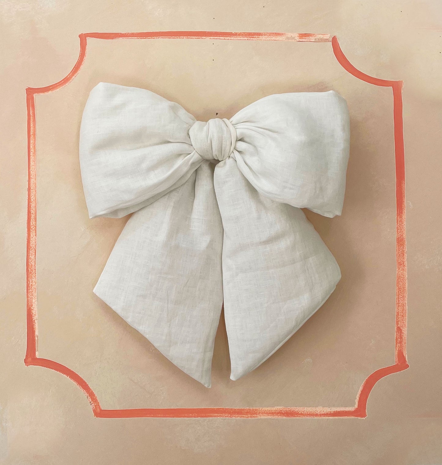 Quilted bow tree topper, white